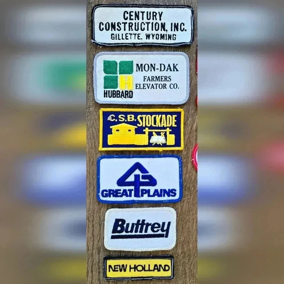 10 Vintage Jacket Uniform Fabric Patches Farm Construction Delco - Picture 2 of 4